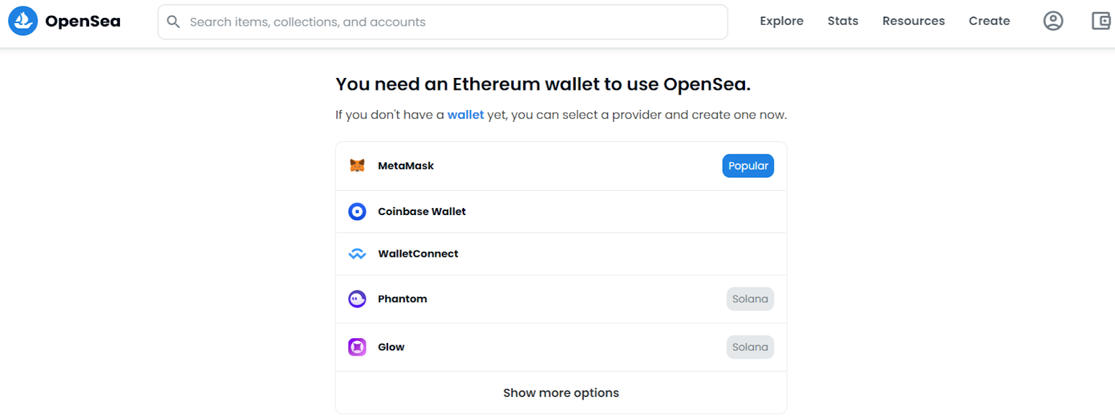 Connect MetaMask to OpenSea